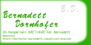 bernadett dornhofer business card